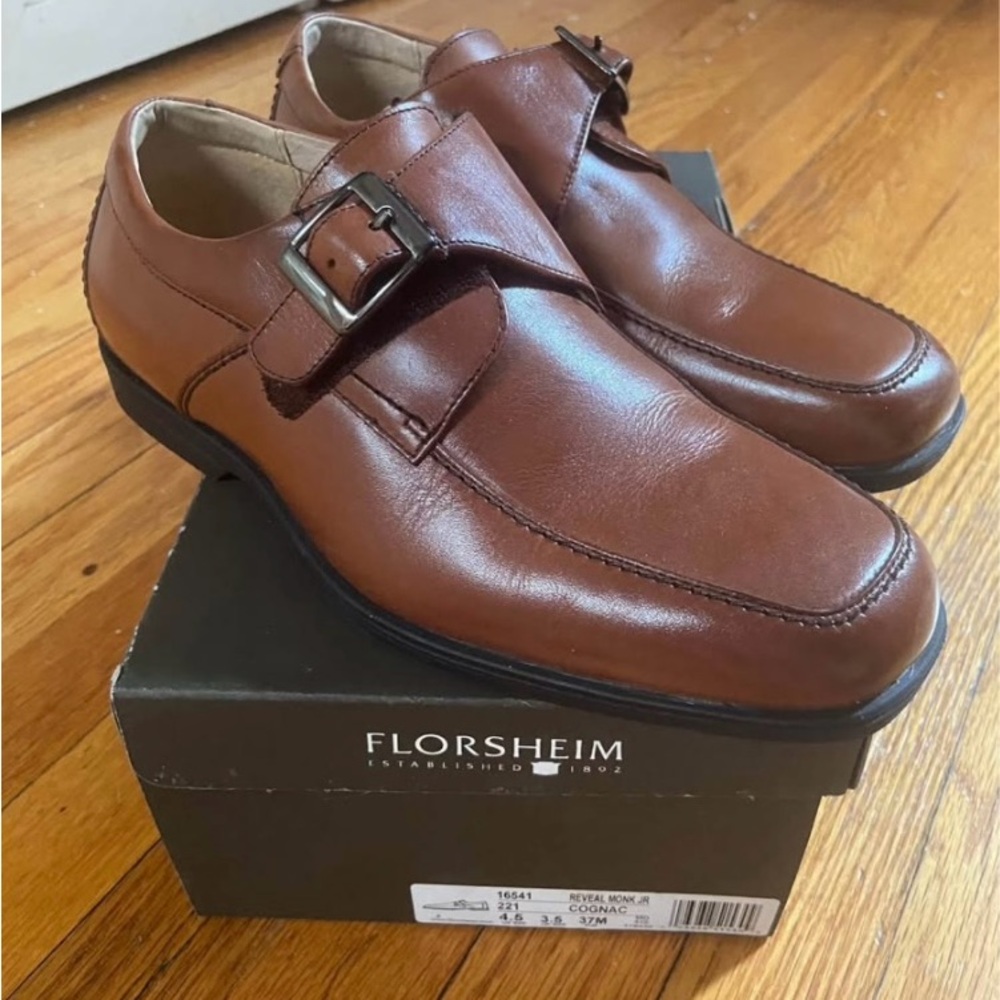 Florsheim Boys Tan Monk Strap Oxfords